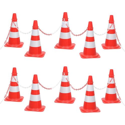 vidaXL Kegelset met ketting 10 m rood en wit, Huis en Inrichting, Woonaccessoires | Tekstborden en Spreuken, Nieuw, Verzenden