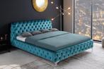 Design tweepersoonsbed MODERN BAROK 180x200cm Pacific Blue, Ophalen of Verzenden, Nieuw