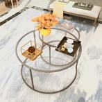 [en.casa] Salontafel set van 2 Kokkola transparant en zwart, Huis en Inrichting, Tafels | Bijzettafels, Nieuw, Verzenden