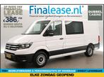 Vw Crafter 35 2.0 TDI L3H2 140PK DC 6Pers Airco PDC €386pm, Auto's, Volkswagen, Wit, Nieuw, Lease