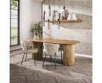 Eettafel Wave ovaal 215 cm Massief mango - zandkleur, Huis en Inrichting, Tafels | Eettafels, Ophalen of Verzenden, Nieuw