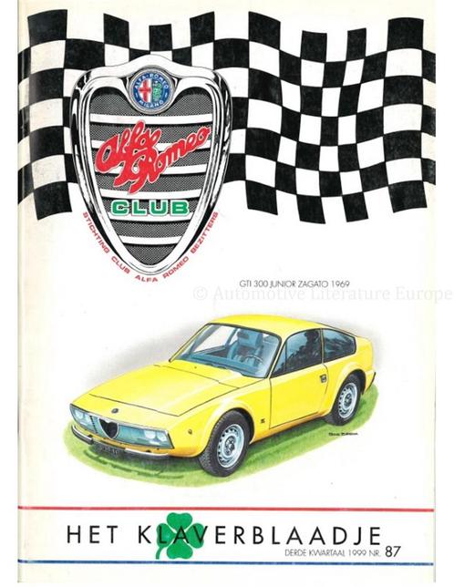 1999 ALFA ROMEO CLUB HET KLAVERBLAADJE 87 NEDERLANDS, Boeken, Auto's | Folders en Tijdschriften, Alfa Romeo