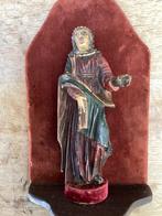 sculptuur, Religieus beeldje op staander - 29 cm - Fluweel,