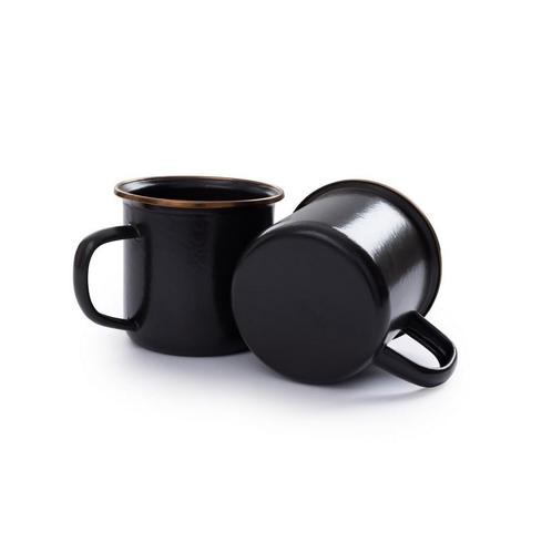 BAREBONES - CUP/ENAMEL/SET 2 PCS CHARCOAL, Caravans en Kamperen, Kampeeraccessoires, Ophalen of Verzenden