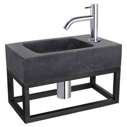 Fonteinset Differnz Bombai Natuursteen en Handoekrek 40x22x9, Doe-het-zelf en Verbouw, Sanitair, Overige typen, Nieuw, Chroom