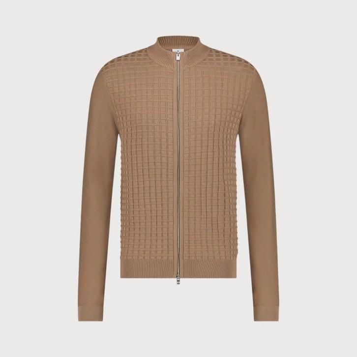 -40% Blue Industry  Blue Industry Structuur gebreid rits ves, Kleding | Heren, Truien en Vesten, Nieuw, Verzenden