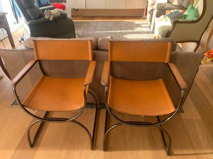 Arrben - Stoel (2) - Staal, Leder, Antiek en Kunst, Antiek | Meubels | Stoelen en Banken