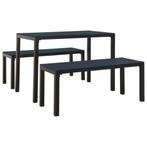 Tuinset HKC Zwart | Retourdeal | Duurzame Tuinmeubelen |..., Tuin en Terras, Tuinsets en Loungesets, 4 zitplaatsen, Kunststof