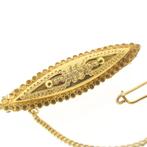 Gouden broche met Zeeuwse knopen (Zeeuwse knoop), Ophalen of Verzenden, Gebruikt, Overige kleuren, Goud