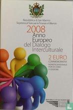 San Marino 2 euro 2008 (folder) Europees Jaar van de int..., Postzegels en Munten, Munten | Europa | Euromunten, Verzenden, San Marino