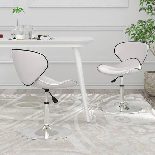 vidaXL Eetkamerstoelen 2 st kunstleer wit, Huis en Inrichting, Stoelen, Wit, Nieuw, Verzenden