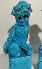 Beeld, Paire De Beaux Chiens Fô - 26 cm - Keramiek