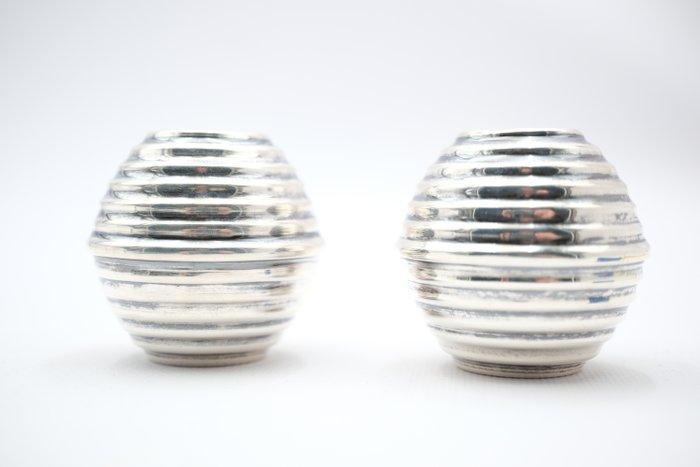 Vaas (2) - .833 zilver - Paar vazen DECO, Antiek en Kunst, Antiek | Goud en Zilver