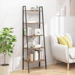 vidaXL Ladderrek met 5 schappen 56x35x174 cm donkerbruin en, Verzenden, Nieuw, 50 tot 100 cm, 150 tot 200 cm