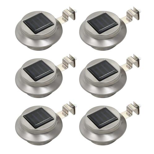 vidaXL LED-solarlampen rond 12 cm wit 6 st, Tuin en Terras, Buitenverlichting, Nieuw, Verzenden