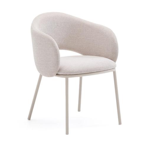 *WOONWINKEL* Kave Home Maina Design Eetkamerstoel Beige, Huis en Inrichting, Stoelen, Nieuw, Stof, Verzenden