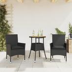 vidaXL 3-delige Tuinset met kussens poly rattan en, Tuin en Terras, Tuinsets en Loungesets, 2 zitplaatsen, Nieuw, Tuinset, Verzenden