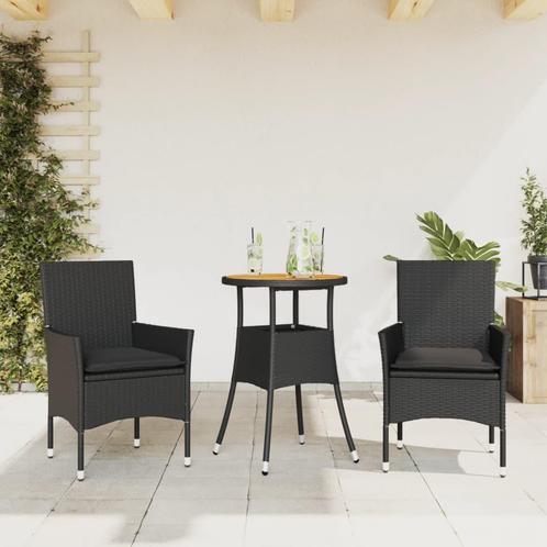 vidaXL 3-delige Tuinset met kussens poly rattan en, Tuin en Terras, Tuinsets en Loungesets, Tuinset, Nieuw, 2 zitplaatsen, Rotan