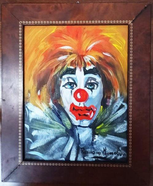 Romano Mussolini (1927-2006) - Clown Triste, Antiek en Kunst, Kunst | Schilderijen | Klassiek