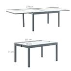 TRUUSK Tuintafel Uitschuifbaar Met Glazen Blad Aluminium Gri, Tuin en Terras, Verzenden, Nieuw