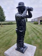 Beeld, man met verrekijker black - 90 cm - polyresin, Antiek en Kunst