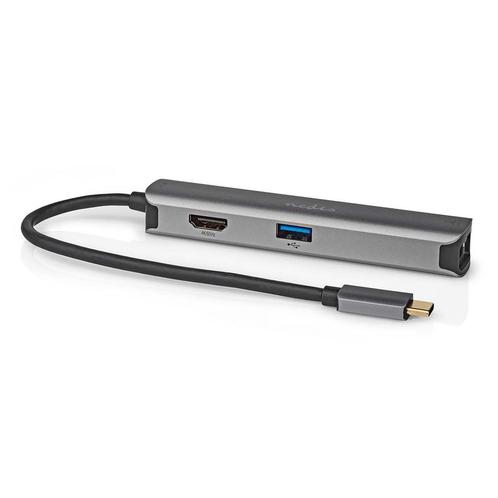 Nedis USB-C naar HDMI 4K 60Hz, USB-A en RJ45, Audio, Tv en Foto, Audiokabels en Televisiekabels, Ophalen of Verzenden