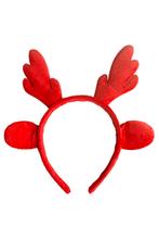 Haarband Rendier Rood Diadeem Gewei Hert Ree Eland Kerst Rud, Nieuw, Carnaval, Ophalen of Verzenden, Accessoires