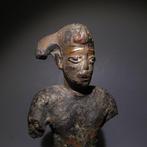 Oud-Egyptisch Brons, Goud Harpokrates God. 12,5 cm hoog.