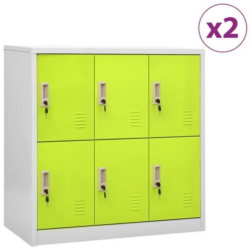 vidaXL Lockerkasten 2 st 90x45x92,5 cm staal lichtgrijs en, Huis en Inrichting, Kasten | Lockerkasten, Nieuw, Verzenden