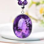 ALGT-gecertificeerd - Natuurlijke amethistketting met grote