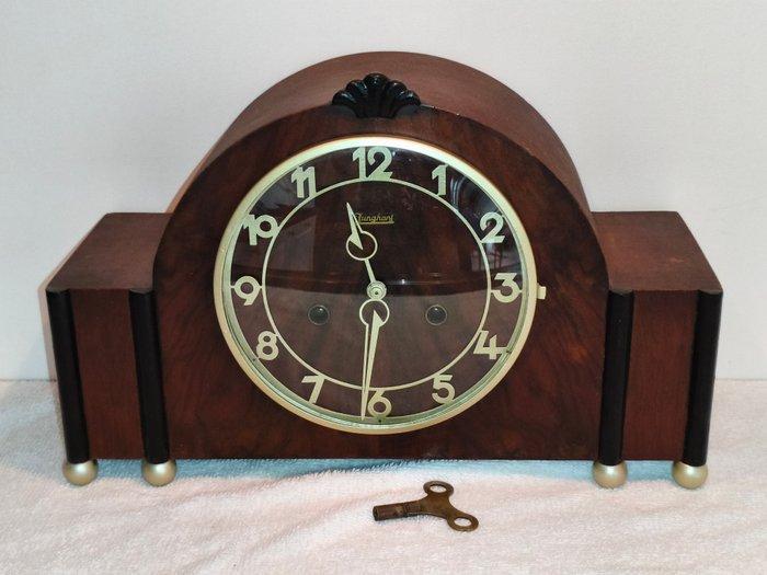 Tafelklok - Junghans - Glas, Hout, Messing - 1950-1960, Antiek en Kunst, Antiek | Klokken