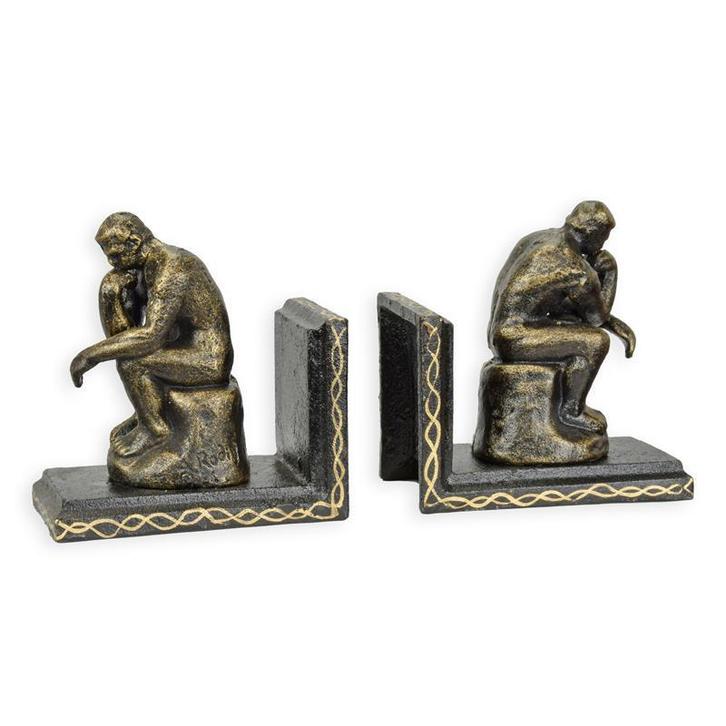 A PAIR OF CAST IRON THE THINKER BOOKENDS (Interieur), Antiek en Kunst, Kunst | Beelden en Houtsnijwerken, Verzenden