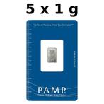 5 gram - Platina .999 - 5 x 1g PAMP Suisse Lady Fortuna 9995