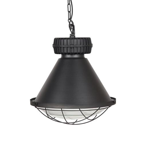 LABEL51 - Hanglamp Duisburg - Zwart Metaal - Glas, Huis en Inrichting, Lampen | Hanglampen, Nieuw, Metaal, 50 tot 75 cm, Ophalen