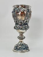 Bokaal - .800 zilver - Kalkoen in zilver, Antiek en Kunst