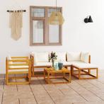 vidaXL 6-delige Loungeset met kussens massief acaciahout, Verzenden, Nieuw, Hardhout, Loungeset