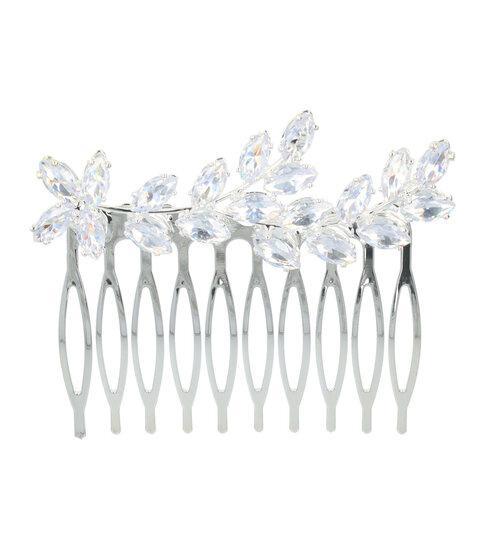 Sierkam Facet Stenen Leaves Fantasie 6cm Zilver, Sieraden, Tassen en Uiterlijk, Uiterlijk | Haarverzorging, Verzenden
