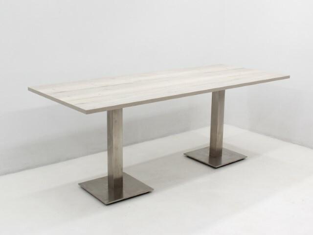 Vergadertafel - 160x80cm - halifax eiken wit - duo kolompoot, Huis en Inrichting, Tafels | Eettafels, Ophalen of Verzenden