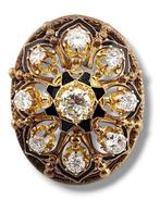Ring - 14 karaat Geel goud, Grote bloemen emaille 14k, Sieraden, Tassen en Uiterlijk, Ringen, Nieuw