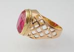 Exclusieve Antieke 14 karaat Gouden Art Deco Ring Robijn, Sieraden, Tassen en Uiterlijk, Antieke sieraden, Goud, Met edelsteen