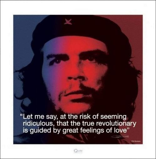 Kunstdruk Che Guevara iQuote 40x40cm, Huis en Inrichting, Woonaccessoires | Schilderijen, Tekeningen en Foto's, Nieuw, Verzenden