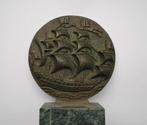 Penning - Nico Onkenhout - Bronzen penning De Zeven, Antiek en Kunst