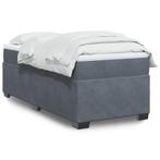 vidaXL Boxspring met matras fluweel donkergrijs 90x190 cm, Huis en Inrichting, Slaapkamer | Bedden, 90 cm, Eenpersoons, Verzenden