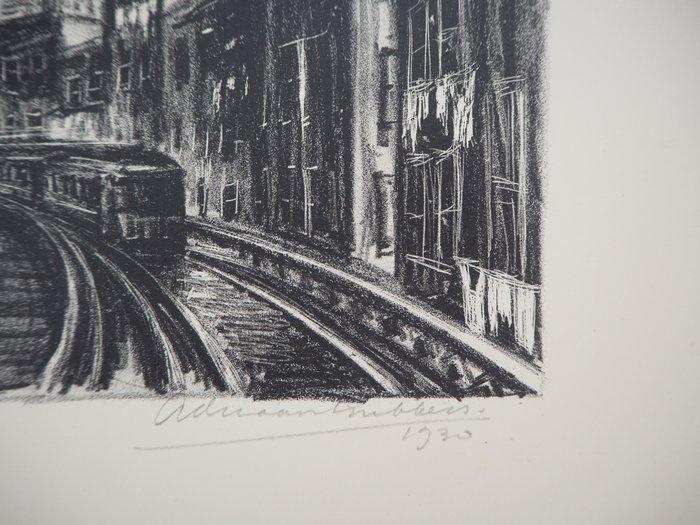 Adriaan Lubbers (1892-1954) - New York: Subway at Chatham, Antiek en Kunst, Antiek | Overige Antiek