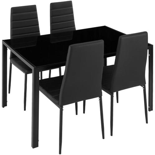 Eettafelset Berlin 4+1 - zwart, Huis en Inrichting, Complete eetkamers, Verzenden