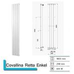 Handdoekradiator Covallina Retta Enkel 1800 x 298 mm Zilver, Ophalen of Verzenden, Nieuw, Overige typen