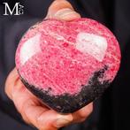 Pink Rhodonite Hart – Peru - Hart Palm Steen - Hoogte: 81 mm