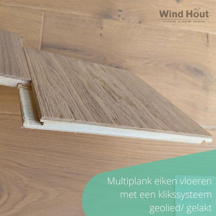 Eiken vloer Duoplank met klik massief PLANCHETTES parket PVC, Doe-het-zelf en Verbouw, Vloerdelen en Plavuizen, 10 tot 30 cm, 150 cm of meer