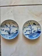 Paar Chinese schaaltjes blauw-wit landschap –