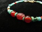 Oud-Egyptisch Armband van glas, turkoois, carneool en, Sieraden, Tassen en Uiterlijk, Antieke sieraden